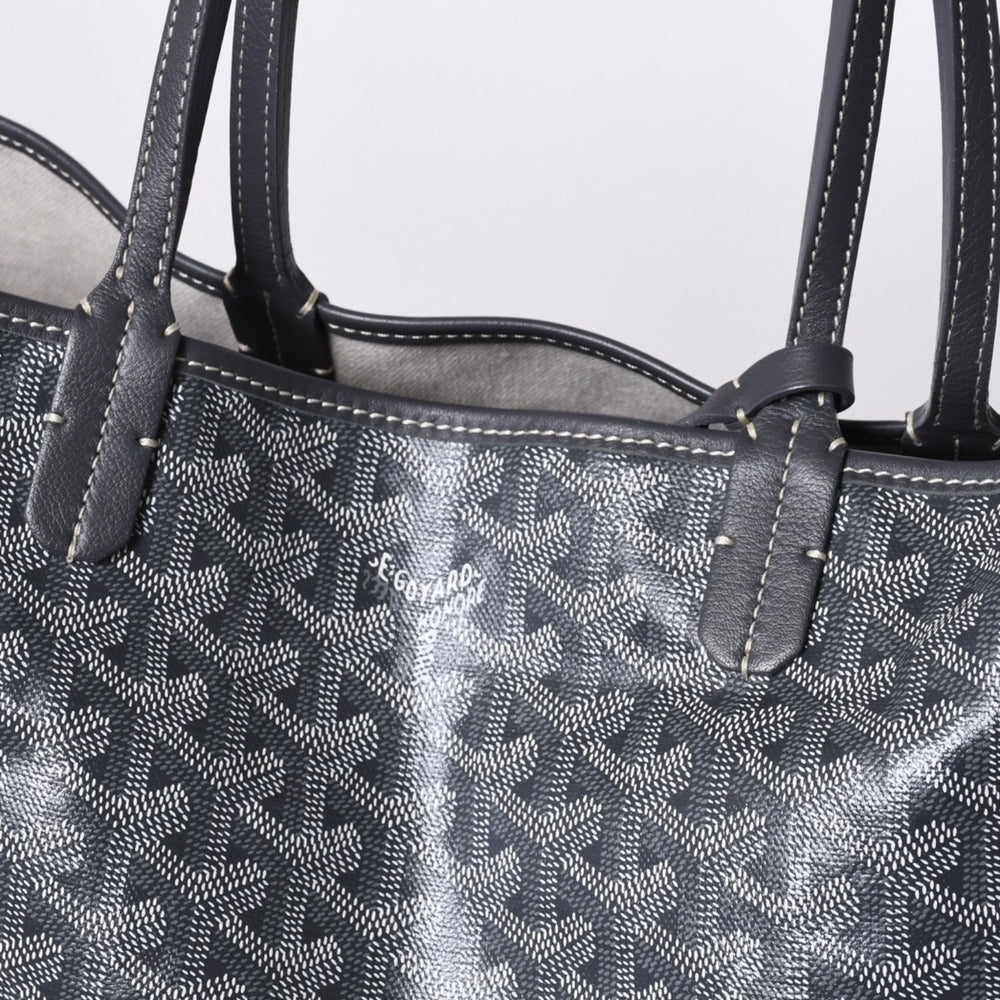 新品同様 GOYARD ゴヤール サンルイPM バッグ トートバッグ STLOUIPMLTY01CL01P グレー PVC レザー 中古 4a000881