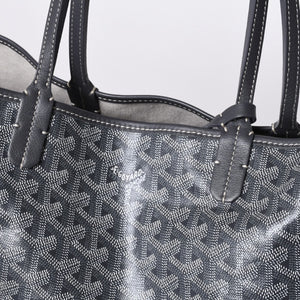 新品同様 GOYARD ゴヤール サンルイPM バッグ トートバッグ STLOUIPMLTY01CL01P グレー PVC レザー 中古 4a000881