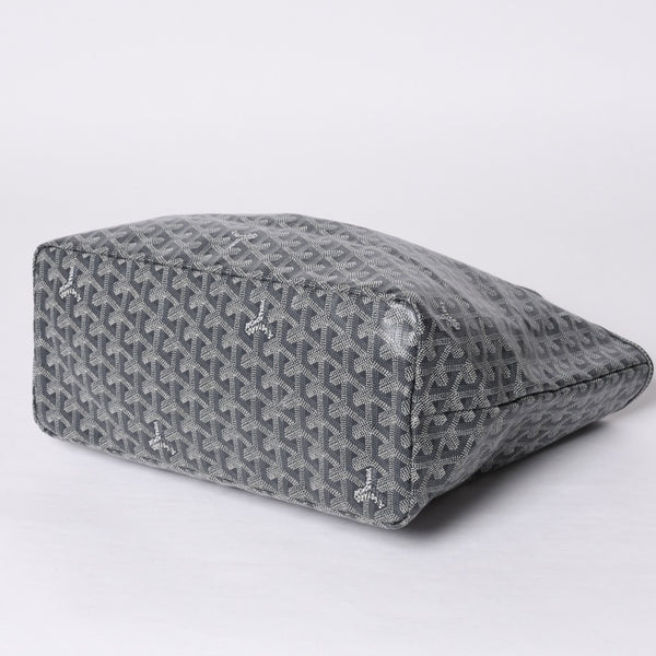 新品同様 GOYARD ゴヤール サンルイPM バッグ トートバッグ STLOUIPMLTY01CL01P グレー PVC レザー 中古 4a000881