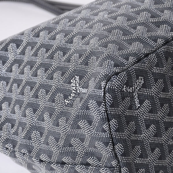 新品同様 GOYARD ゴヤール サンルイPM バッグ トートバッグ STLOUIPMLTY01CL01P グレー PVC レザー 中古 4a000881