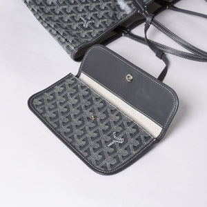 新品同様 GOYARD ゴヤール サンルイPM バッグ トートバッグ STLOUIPMLTY01CL01P グレー PVC レザー 中古 4a000881