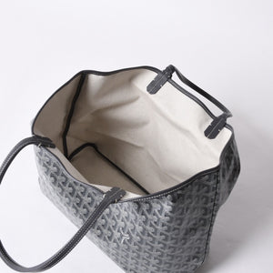 新品同様 GOYARD ゴヤール サンルイPM バッグ トートバッグ STLOUIPMLTY01CL01P グレー PVC レザー 中古 4a000881