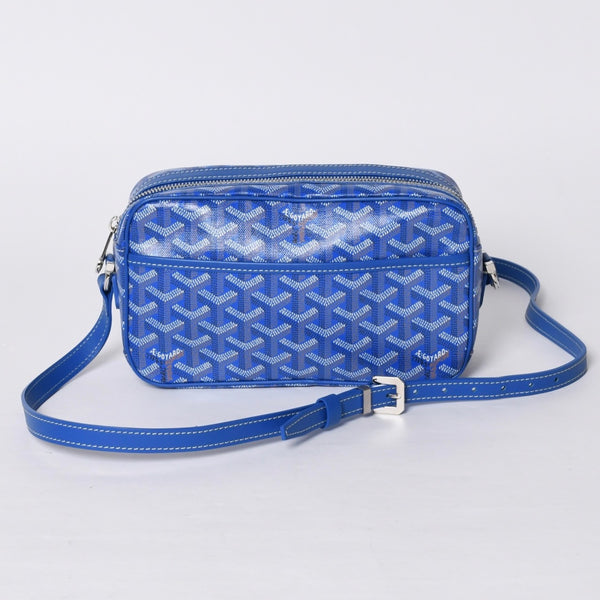 新品同様 GOYARD ゴヤール カップヴェールPM バッグ ショルダーバッグ CAPVE2PMLTY10CL10P PVC レザー ブルー 中古 4a001081