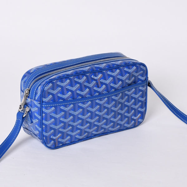 新品同様 GOYARD ゴヤール カップヴェールPM バッグ ショルダーバッグ CAPVE2PMLTY10CL10P PVC レザー ブルー 中古 4a001081