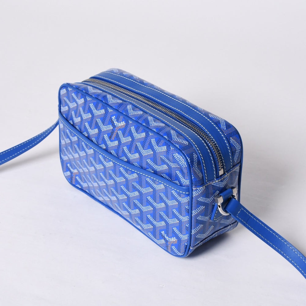 新品同様 GOYARD ゴヤール カップヴェールPM バッグ ショルダーバッグ CAPVE2PMLTY10CL10P PVC レザー ブルー 中古 4a001081