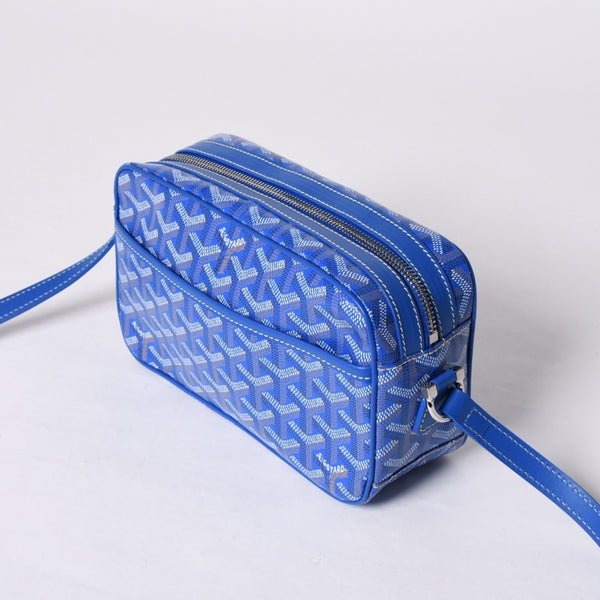 新品同様 GOYARD ゴヤール カップヴェールPM バッグ ショルダーバッグ CAPVE2PMLTY10CL10P PVC レザー ブルー 中古 4a001081