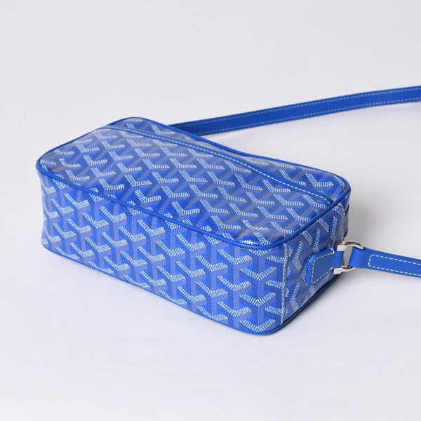 新品同様 GOYARD ゴヤール カップヴェールPM バッグ ショルダーバッグ CAPVE2PMLTY10CL10P PVC レザー ブルー 中古 4a001081
