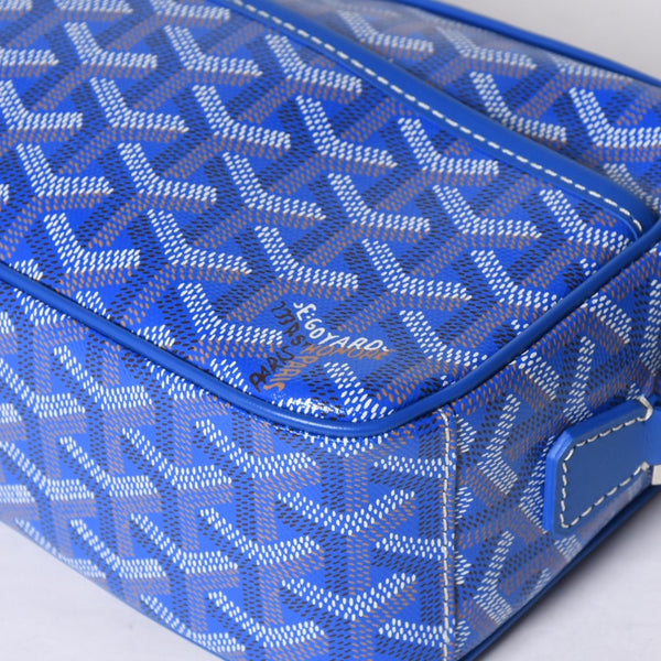 新品同様 GOYARD ゴヤール カップヴェールPM バッグ ショルダーバッグ CAPVE2PMLTY10CL10P PVC レザー ブルー 中古 4a001081