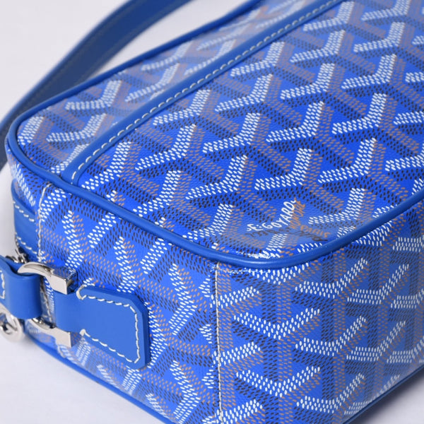 新品同様 GOYARD ゴヤール カップヴェールPM バッグ ショルダーバッグ CAPVE2PMLTY10CL10P PVC レザー ブルー 中古 4a001081