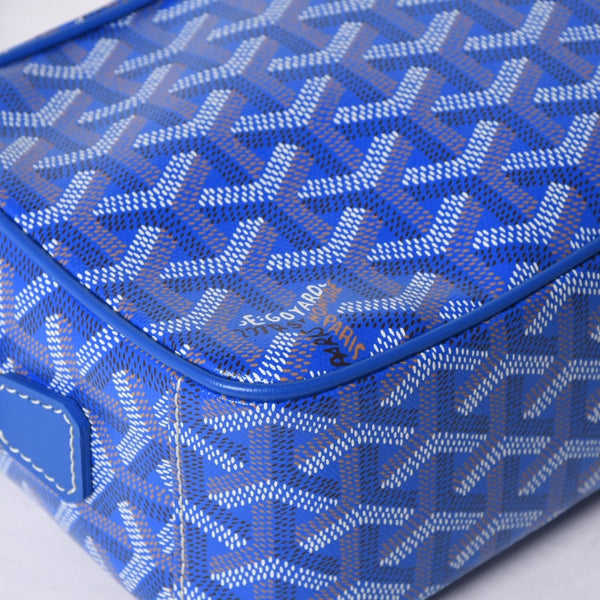新品同様 GOYARD ゴヤール カップヴェールPM バッグ ショルダーバッグ CAPVE2PMLTY10CL10P PVC レザー ブルー 中古 4a001081