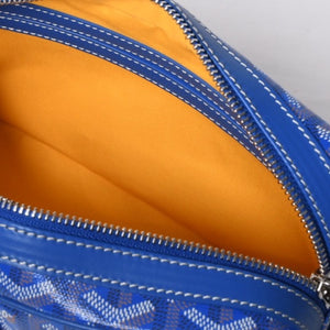 新品同様 GOYARD ゴヤール カップヴェールPM バッグ ショルダーバッグ CAPVE2PMLTY10CL10P PVC レザー ブルー 中古 4a001081