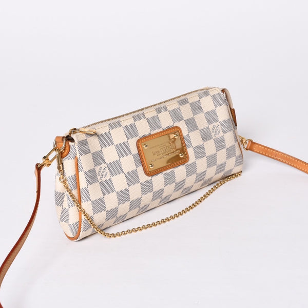 極美品 LOUIS VUITTON ルイヴィトン ダミエ アズール エヴァ 2WAY ハンド ショルダー バッグ N55214 中古 4a000728