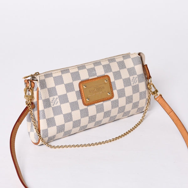 LOUIS VUITTON ルイヴィトン ダミエ アズール エヴァ 2WAY ハンド ショルダー バッグ N55214 美品 中古 4a000729