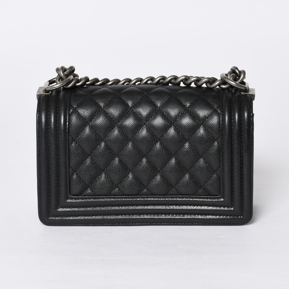 極美品 CHANEL シャネル BOY CHANEL ボーイシャネル チェーンショルダーバッグ 29番台 ココマーク キャビアスキン ブラック 中古 4a000932