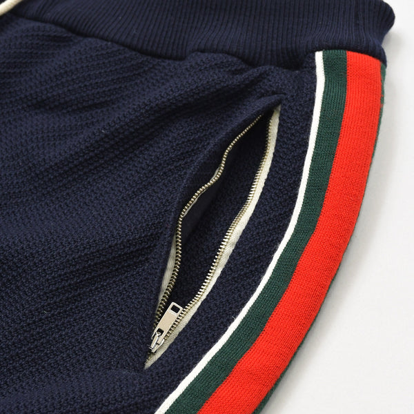 極美品 GUCCI グッチ セットアップ シェリーライン ウール セットアップ 673290 ネイビー レッド グリーン ホワイト シルバー金具 中古 4a000997