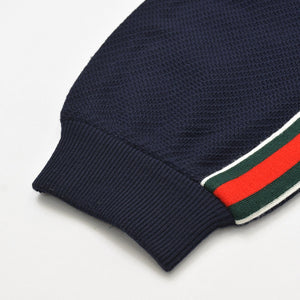 極美品 GUCCI グッチ セットアップ シェリーライン ウール セットアップ 673290 ネイビー レッド グリーン ホワイト シルバー金具 中古 4a000997