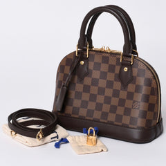 新品同様 LOUIS VUITTON ルイヴィトン ダミエ アルマBB ハンドバッグ N40606 ショルダー 2WAY PVC ゴールド金具 中古 4a000994
