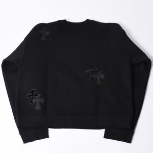 New and unused CHROME HEARTS Cemetery Cross Patch Sweatshirt Size M 17 Patch Haraco Patent Leather Used 4a001302