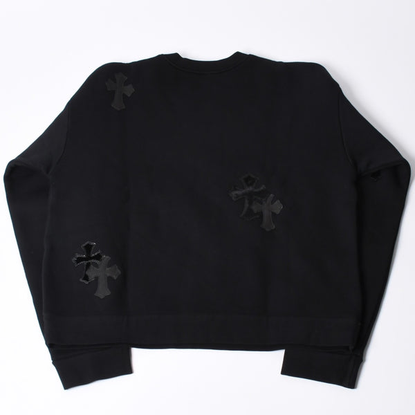 New and unused CHROME HEARTS Cemetery Cross Patch Sweatshirt Size M 17 Patch Haraco Patent Leather Used 4a001302