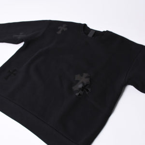New and unused CHROME HEARTS Cemetery Cross Patch Sweatshirt Size M 17 Patch Haraco Patent Leather Used 4a001302