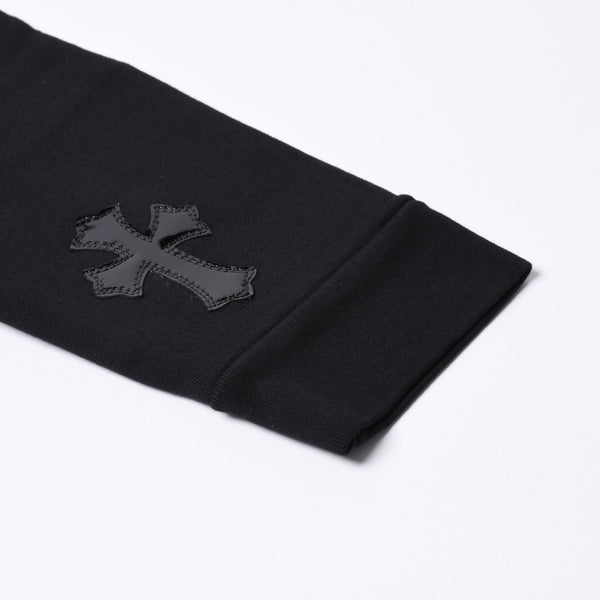 New and unused CHROME HEARTS Cemetery Cross Patch Sweatshirt Size M 17 Patch Haraco Patent Leather Used 4a001302