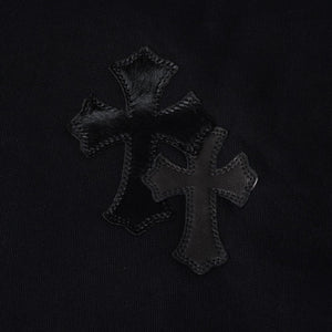 New and unused CHROME HEARTS Cemetery Cross Patch Sweatshirt Size M 17 Patch Haraco Patent Leather Used 4a001302