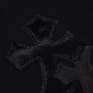 New and unused CHROME HEARTS Cemetery Cross Patch Sweatshirt Size M 17 Patch Haraco Patent Leather Used 4a001302