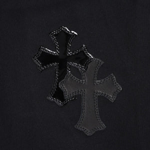 New and unused CHROME HEARTS Cemetery Cross Patch Sweatshirt Size M 17 Patch Haraco Patent Leather Used 4a001302