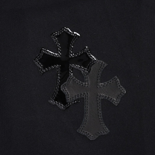 New and unused CHROME HEARTS Cemetery Cross Patch Sweatshirt Size M 17 Patch Haraco Patent Leather Used 4a001302