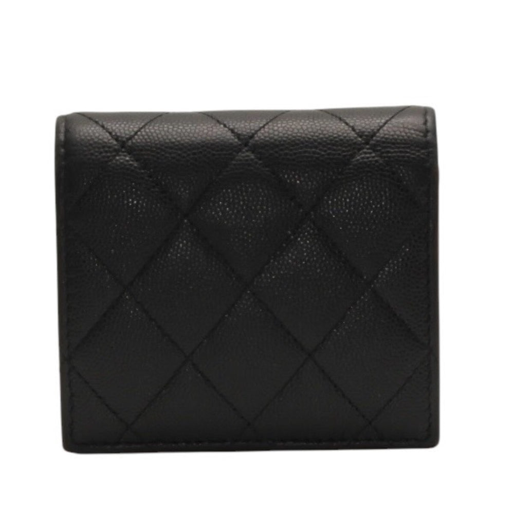 CHANEL シャネル Small Wallet スモールウォレット Black Pink Gold ブラック ピンク ゴールド キャビアスキン AP3185 XT734XNC 美品 中古 4a001033