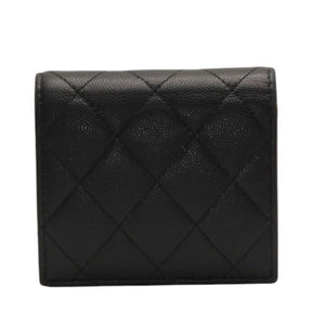 CHANEL シャネル Small Wallet スモールウォレット Black Pink Gold ブラック ピンク ゴールド キャビアスキン AP3185 XT734XNC 美品 中古 4a001033