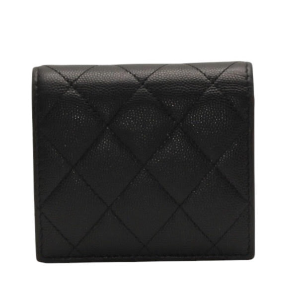 CHANEL シャネル Small Wallet スモールウォレット Black Pink Gold ブラック ピンク ゴールド キャビアスキン AP3185 XT734XNC 美品 中古 4a001033
