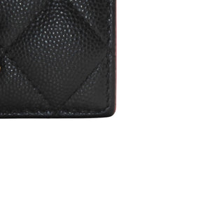CHANEL シャネル Small Wallet スモールウォレット Black Pink Gold ブラック ピンク ゴールド キャビアスキン AP3185 XT734XNC 美品 中古 4a001033