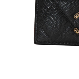 CHANEL シャネル Small Wallet スモールウォレット Black Pink Gold ブラック ピンク ゴールド キャビアスキン AP3185 XT734XNC 美品 中古 4a001033