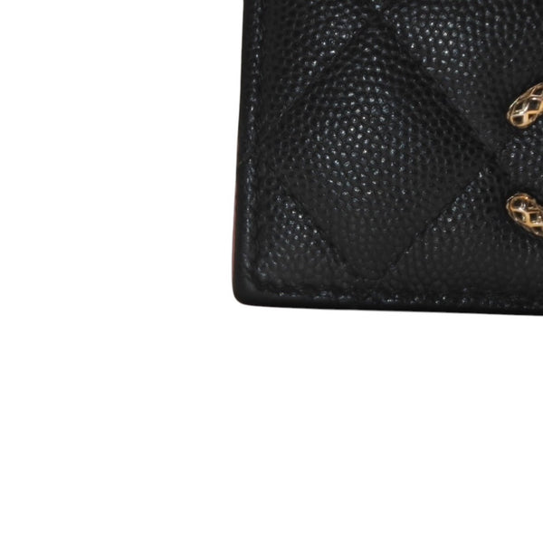 CHANEL シャネル Small Wallet スモールウォレット Black Pink Gold ブラック ピンク ゴールド キャビアスキン AP3185 XT734XNC 美品 中古 4a001033