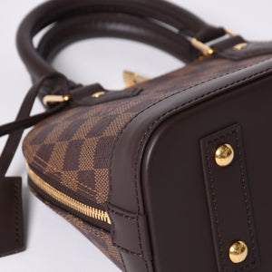 新品同様 LOUIS VUITTON ルイヴィトン ダミエ アルマBB ハンドバッグ N40606 ショルダー 2WAY PVC ゴールド金具 中古 4a000994