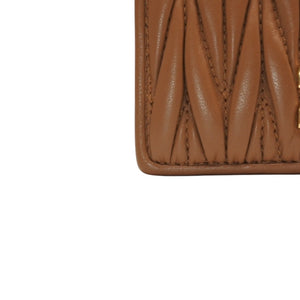 MIU MIU ミュウミュウ マテラッセ レザー カードケース キャメル ゴールド金具 レザー 美品 中古 4a000789