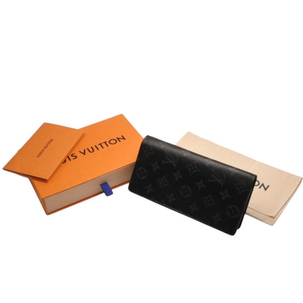 LOUIS VUITTON M61697 Monogram Eclipse Portefeuille Brother Bifold Long Wallet Black Good Condition Used 4a000835