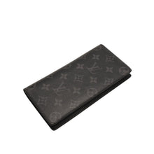 画像をギャラリービューアに読み込む, LOUIS VUITTON ルイヴィトン M61697 モノグラム エクリプス ポルトフォイユ ブラザ 2つ折り 長財布 ブラック 美品 中古 4a000835