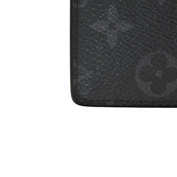 LOUIS VUITTON M61697 Monogram Eclipse Portefeuille Brother Bifold Long Wallet Black Good Condition Used 4a000835