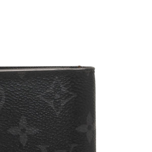 LOUIS VUITTON M61697 Monogram Eclipse Portefeuille Brother Bifold Long Wallet Black Good Condition Used 4a000835