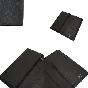 LOUIS VUITTON M61697 Monogram Eclipse Portefeuille Brother Bifold Long Wallet Black Good Condition Used 4a000835