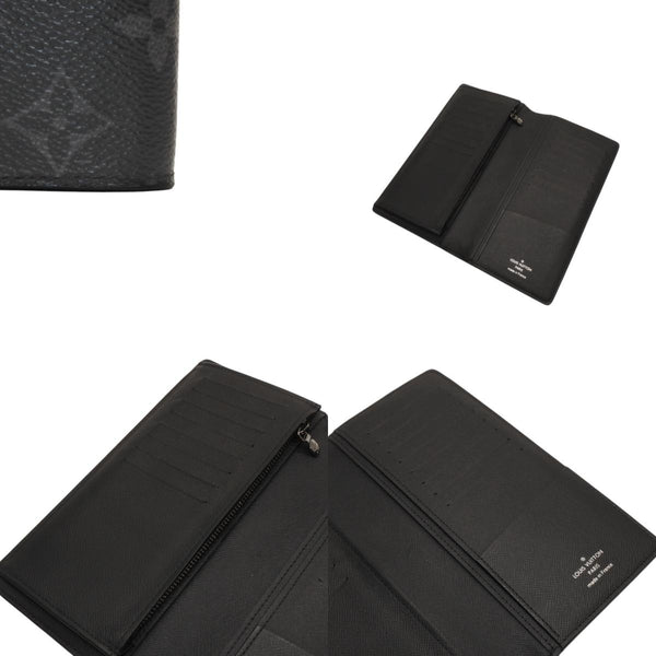LOUIS VUITTON M61697 Monogram Eclipse Portefeuille Brother Bifold Long Wallet Black Good Condition Used 4a000835