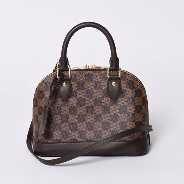 新品同様 LOUIS VUITTON ルイヴィトン ダミエ アルマBB ハンドバッグ N40606 ショルダー 2WAY PVC ゴールド金具 中古 4a000994