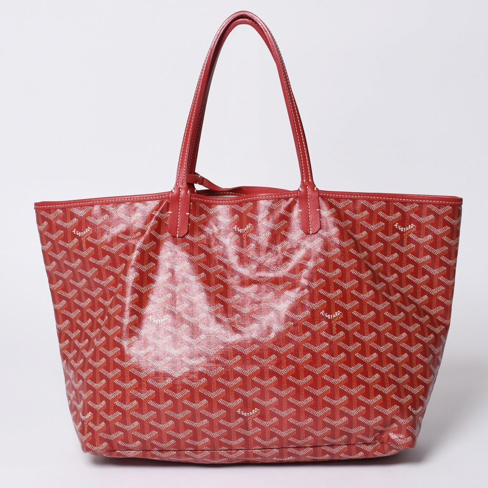 極美品 GOYARD ゴヤール サンルイPM トートバッグ ショルダーバッグ ショルダートート ポーチ付き レザー赤 レッド 中古 4a001220