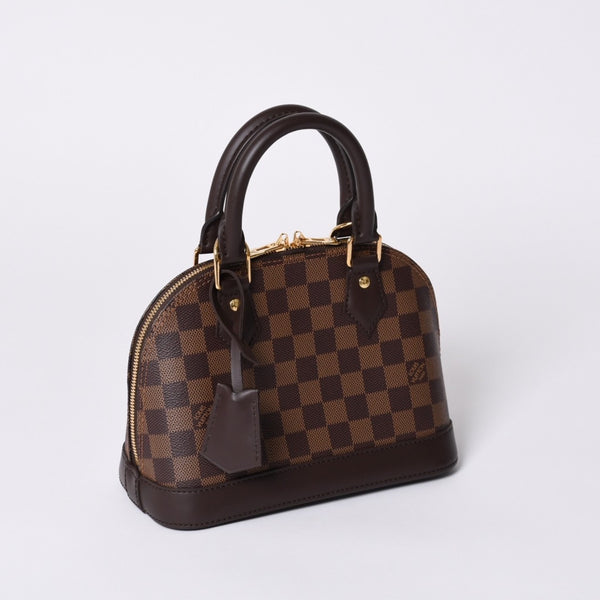 新品同様 LOUIS VUITTON ルイヴィトン ダミエ アルマBB ハンドバッグ N40606 ショルダー 2WAY PVC ゴールド金具 中古 4a000994