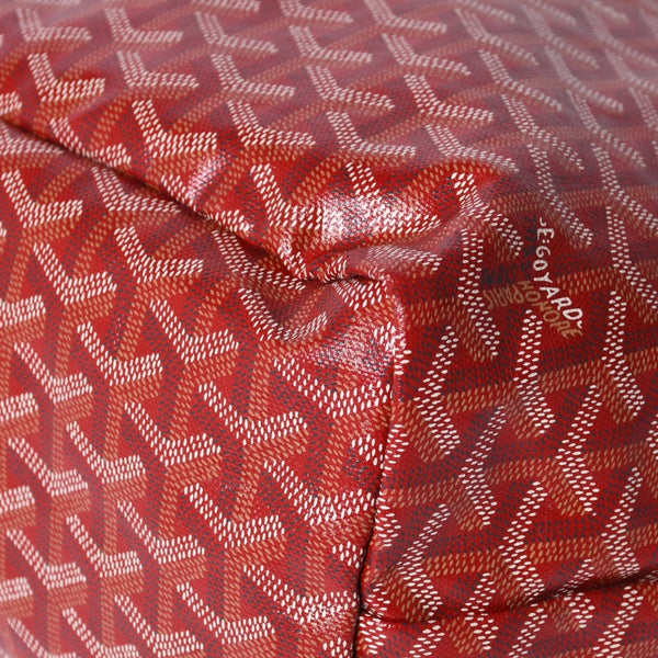 Very Good Condition GOYARD Saint Louis PM Tote Bag Shoulder Bag Shoulder Tote with Pouch Leather Red Red Used 4a001220
