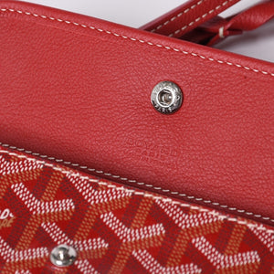 Very Good Condition GOYARD Saint Louis PM Tote Bag Shoulder Bag Shoulder Tote with Pouch Leather Red Red Used 4a001220