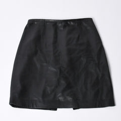 CHROME HEARTS クロムハーツ ハーフダガージップ レザースカート サイズ26 ブラック シルバー925 美品 中古 4a000951