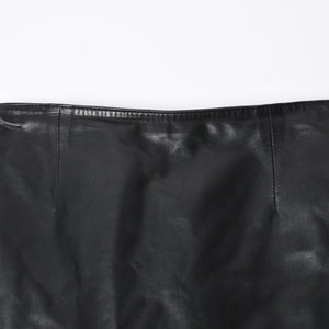 CHROME HEARTS クロムハーツ ハーフダガージップ レザースカート サイズ26 ブラック シルバー925 美品 中古 4a000951
